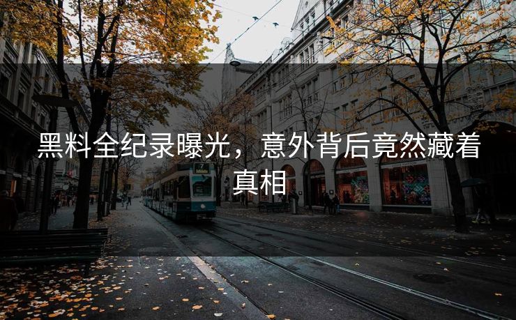 黑料全纪录曝光，意外背后竟然藏着真相