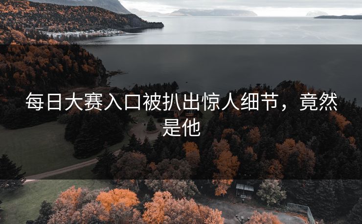 每日大赛入口被扒出惊人细节，竟然是他