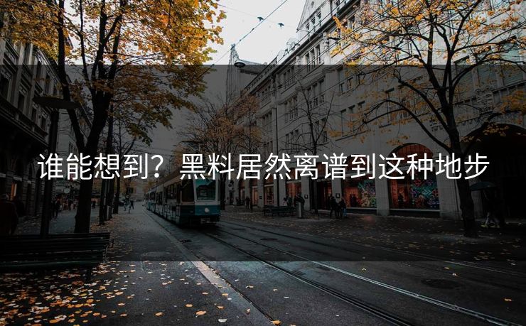 谁能想到？黑料居然离谱到这种地步