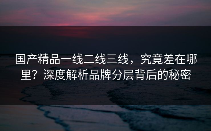 国产精品一线二线三线，究竟差在哪里？深度解析品牌分层背后的秘密