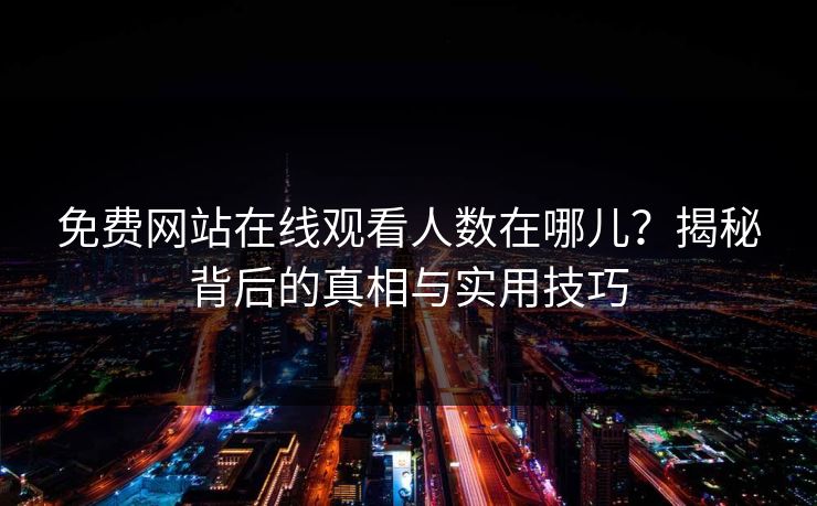 免费网站在线观看人数在哪儿？揭秘背后的真相与实用技巧