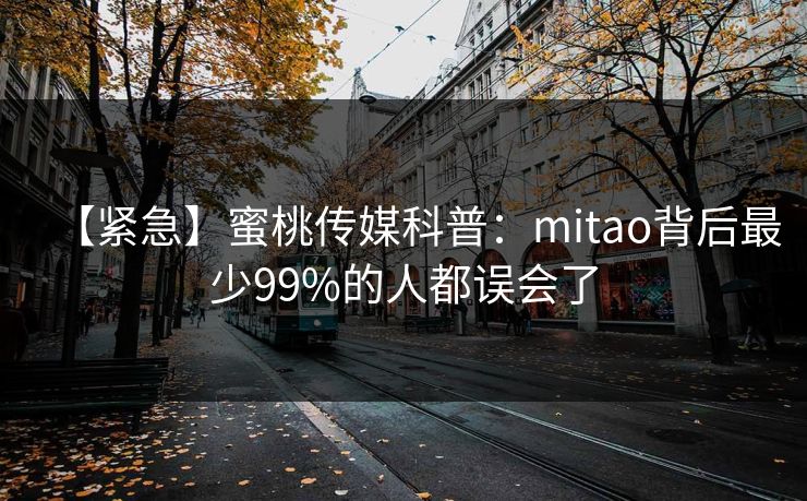 【紧急】蜜桃传媒科普：mitao背后最少99%的人都误会了