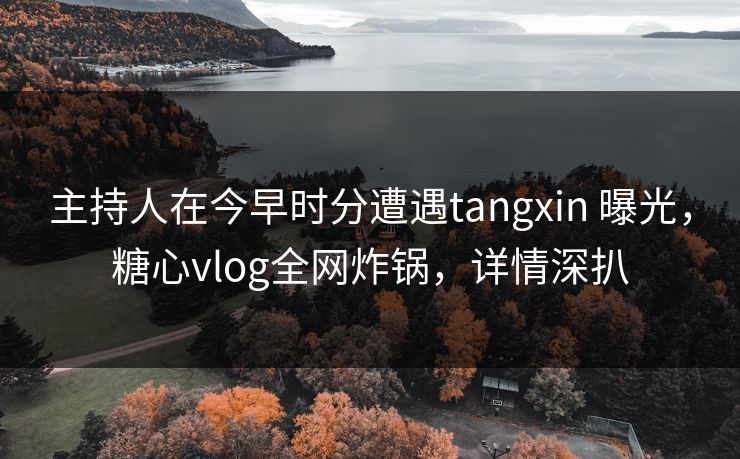 主持人在今早时分遭遇tangxin 曝光,糖心vlog全网炸锅,详情深扒 主持人在今早时分遭遇tangxin 曝光,糖心vlog全网炸锅,详情深扒